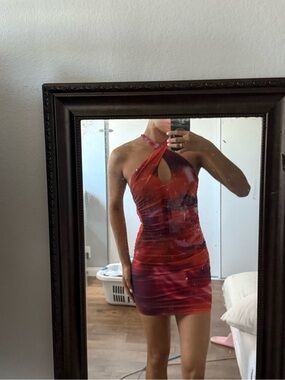 Oh Polly out of this world cut out mini dress